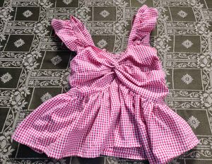 Red Gingham Peplum Top