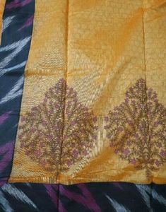 Mustard Yellow Saree with Ikat Blouse