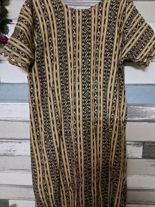 Kotki Print Pure Cotton Black Kurtis for Women
