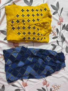 Yellow Embroidered KurtaSet