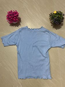 Cute Blue Ruffle Tee