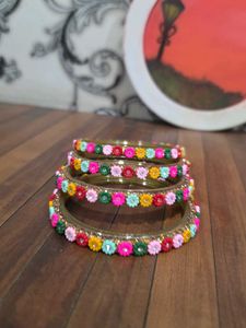 Colorful Floral Bangle Set
