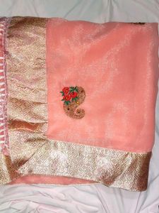 Elegant Peach Saree