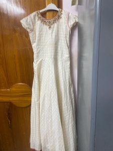 Cream Embroidered Dress