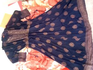 Navy Blue Patterned Dress