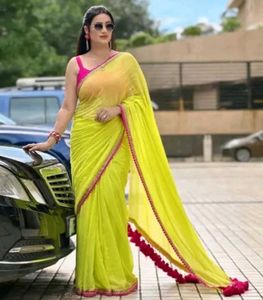 Today Offer Free Jewellery With  Georgette Saree