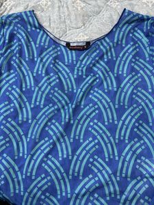 Dressberry Blue Patterned Crop Top