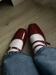 Burgundy Mary Jane Ballerinas