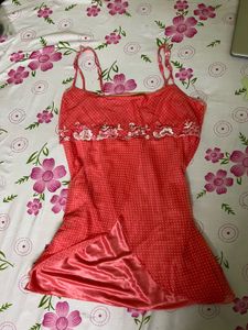 Coral Polka Dot Cami top