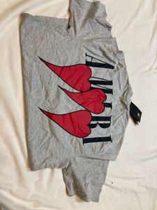 AMIRI Heart Logo Tee - Grey - New