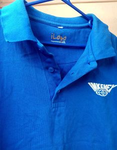 MEN POLO NECK DARK BLUE T-SHIRT