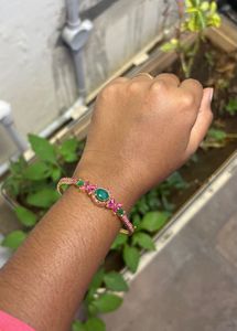 Emerald &amp; Pink Stone Bracelet