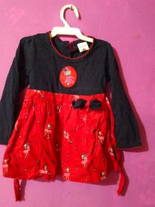 Ballerina Print Baby Dress