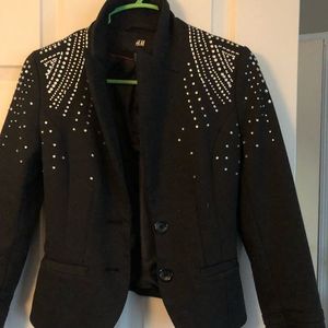 H&amp;M fitted Stylish Embellished Black Blazer