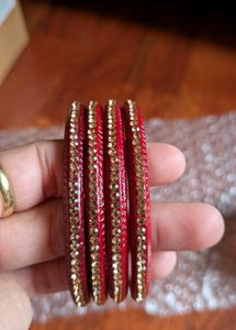 Red Bangles (Set of 4)