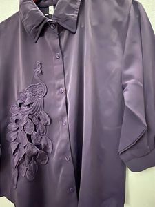 Elegant Purple Peacock Blouse