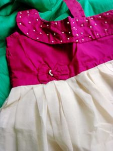 Cute Pink &amp; Cream Dress