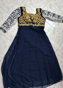 Blue Golden and Silver Gown