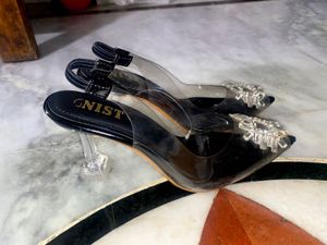 J.SING Embellished Clear Heels