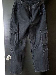 Black Cargo Jeans