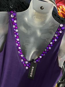 branded plus size Elegant Purple Maxi Dress