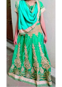 Mehendi Lehenga /Muslim Bride Saree With Blouse