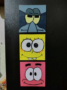Spongebob Hand-Painted Mini Wall Paintings