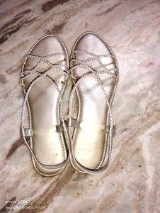 Silver Strappy Sandals Size - 8