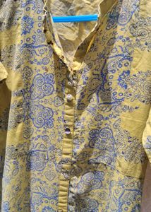 Vintage Yellow Printed Maxi Dress