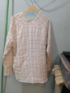 Checkered V-Neck Blouse