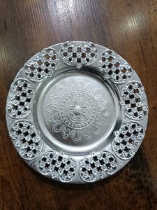 Oxidised Silver Color Decorative Plate