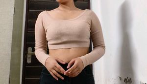 Ribbed Knit Cropped Sweater