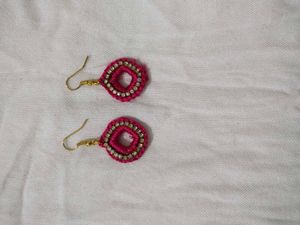 Handmade Silk thread Crochet Earrings - 3 Pairs
