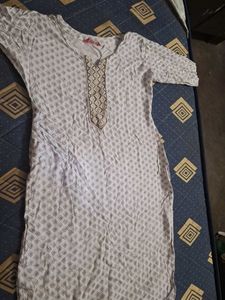 White Printed Kurta