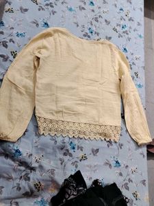 Trim Button-Up Blouse