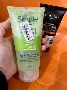 Simple Face Wash and Glamveda mask