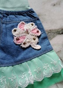 Denim &amp; Lace Skirt