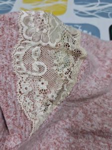 White And Creame Colour Woven Tunic Top Women