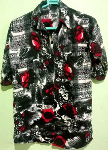 Floral Print Button-Down Shirt