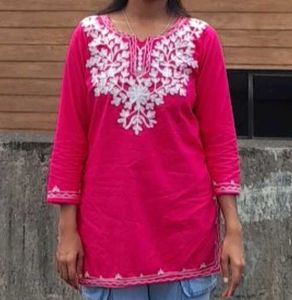 Pink Embroidered Kurta