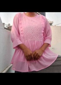 Cute Pink Peplum Top