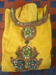 Yellow Embroidered Salwar Kameez Suit