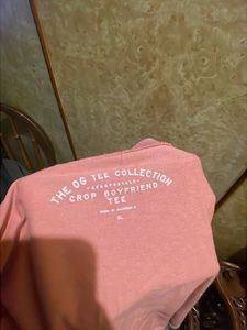 Boyfriend Oversized Pink Cropped Top