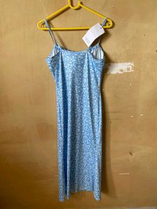 Blue Ditsy Midi Dress
