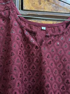 Maroon Sequin Work Kurti