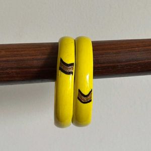 Glass Yellow Bangles