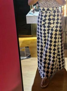 Indigo Wrap Around Skirt - Checkered