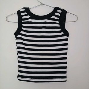 Striped Sleeveless Crop Top