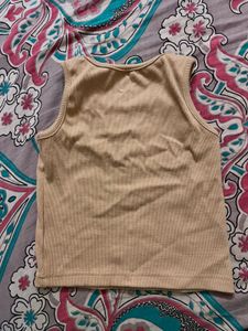Cute Beige Tank Top