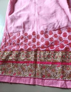 Party Wear Georgette Kurti &amp; Silk Pant